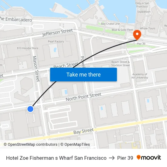 Hotel Zoe Fisherman s Wharf San Francisco to Pier 39 map