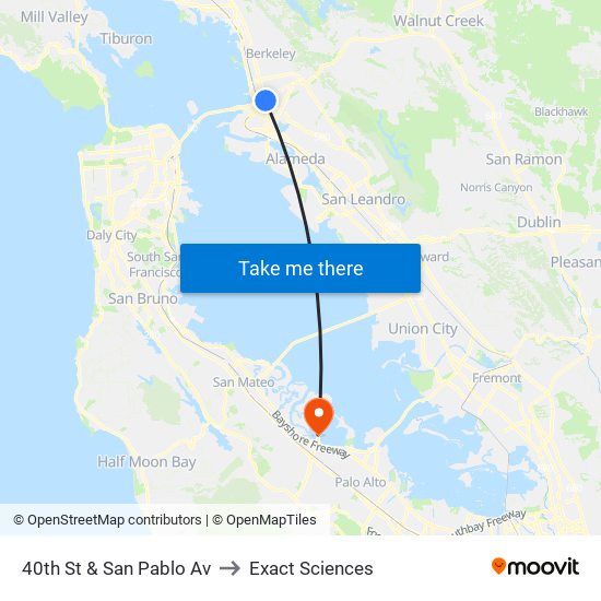 40th St & San Pablo Av to Exact Sciences map