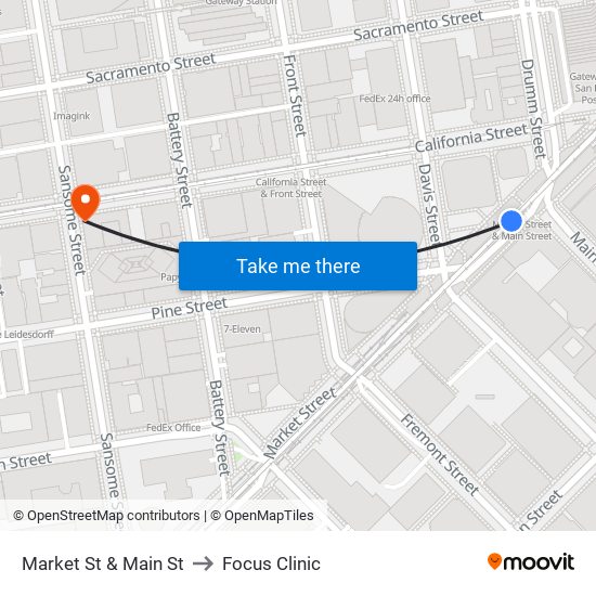 Market St & Main St to Focus Clinic map