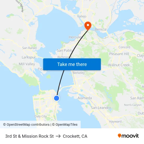 3rd St & Mission Rock St to Crockett, CA map