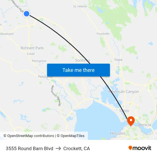 3555 Round Barn Blvd to Crockett, CA map
