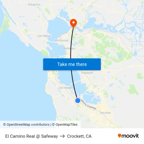 El Camino Real @ Safeway to Crockett, CA map