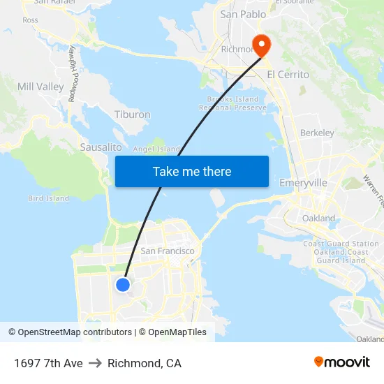1697 7th Ave to Richmond, CA map