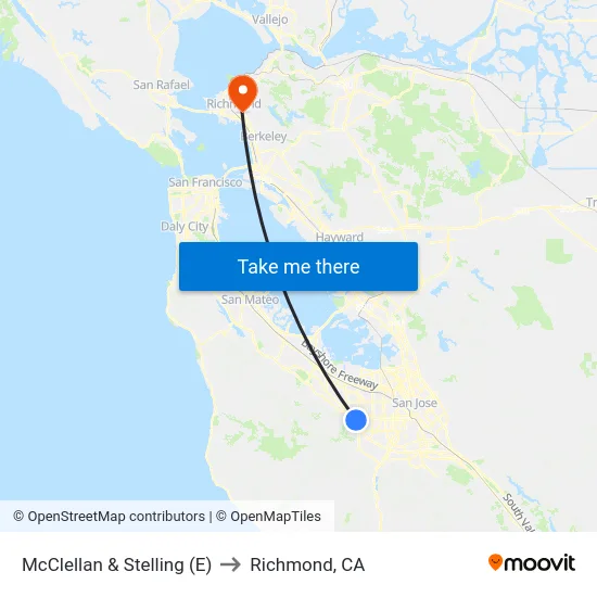 McClellan & Stelling (E) to Richmond, CA map