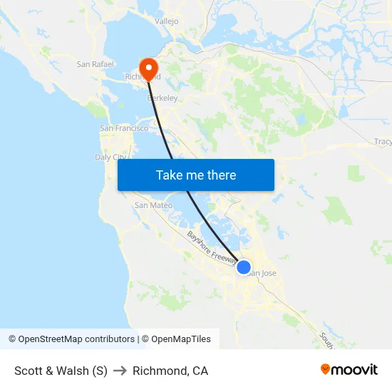Scott & Walsh (S) to Richmond, CA map
