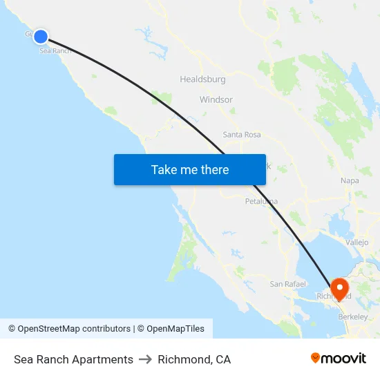 Sea Ranch Apartments to Richmond, CA map