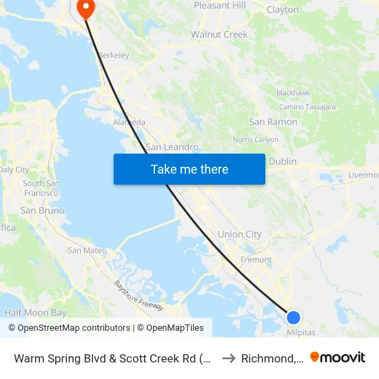 Warm Spring Blvd & Scott Creek Rd (Kato Rd) to Richmond, CA map