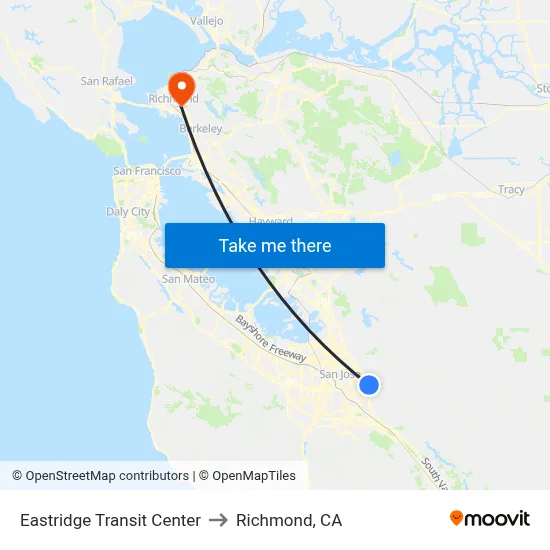 Eastridge Transit Center to Richmond, CA map