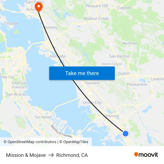 Mission & Mojave to Richmond, CA map