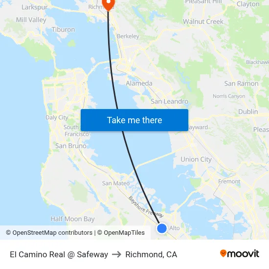 El Camino Real @ Safeway to Richmond, CA map