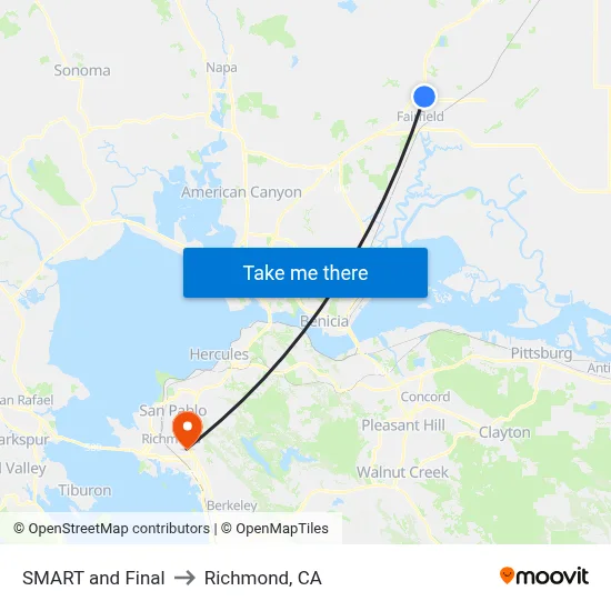 SMART and Final to Richmond, CA map