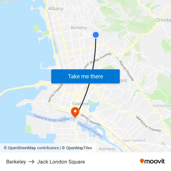 Berkeley to Jack London Square map