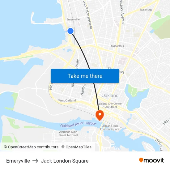 Emeryville to Jack London Square map