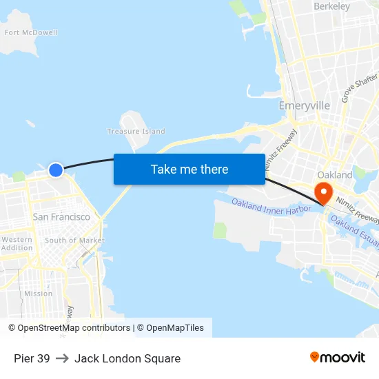 Pier 39 to Jack London Square map