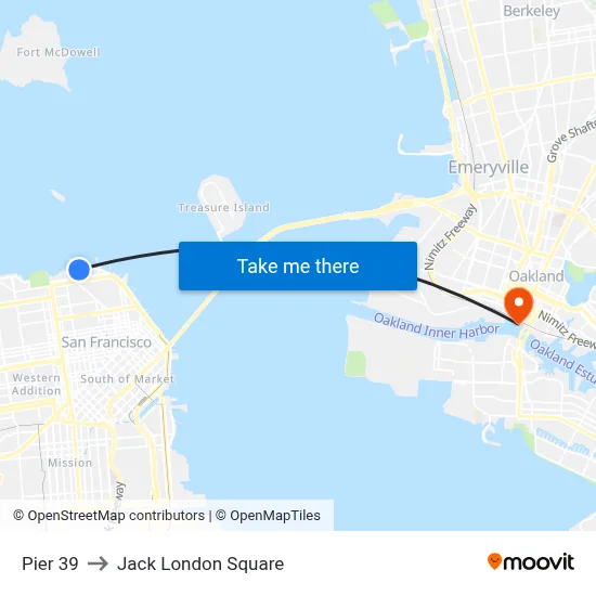 Pier 39 to Jack London Square map