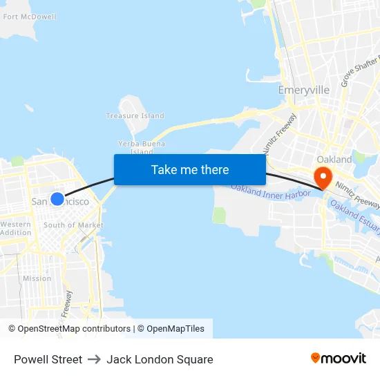 Powell Street to Jack London Square map