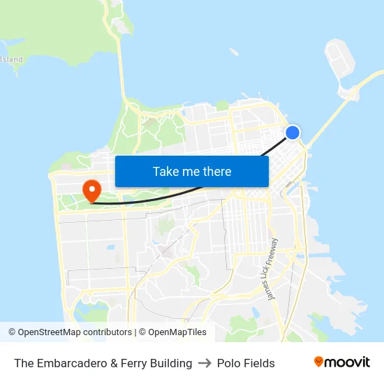 The Embarcadero & Ferry Building to Polo Fields map