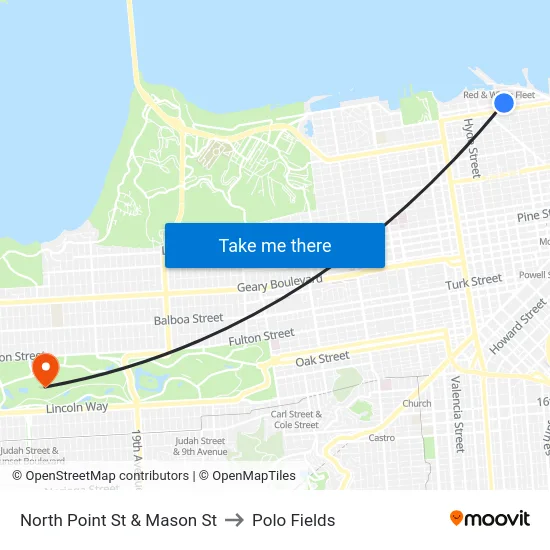 North Point St & Mason St to Polo Fields map