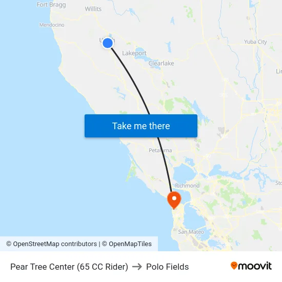 Pear Tree Center (65 CC Rider) to Polo Fields map