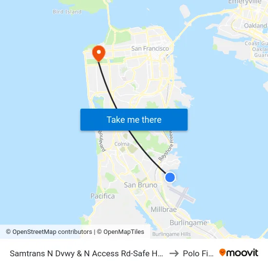 Samtrans N Dvwy & N Access Rd-Safe Harbor Shelter to Polo Fields map
