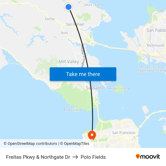 Freitas Pkwy & Northgate Dr to Polo Fields map