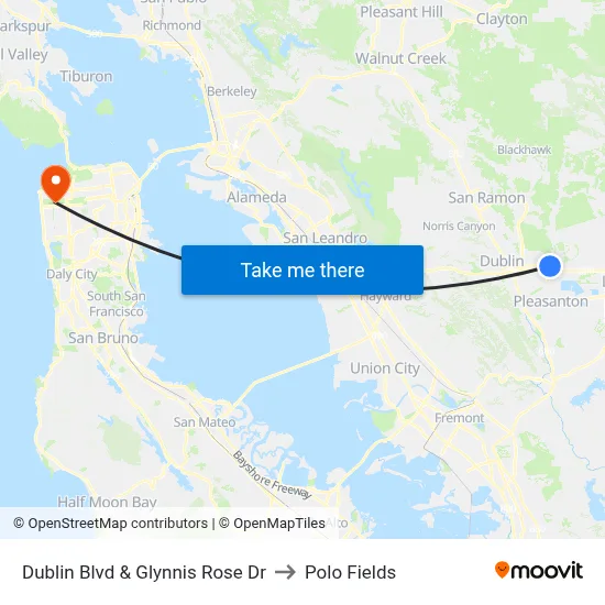 Dublin Blvd & Glynnis Rose Dr to Polo Fields map