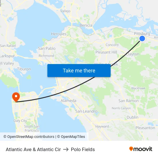 Atlantic Ave & Atlantic Cir to Polo Fields map