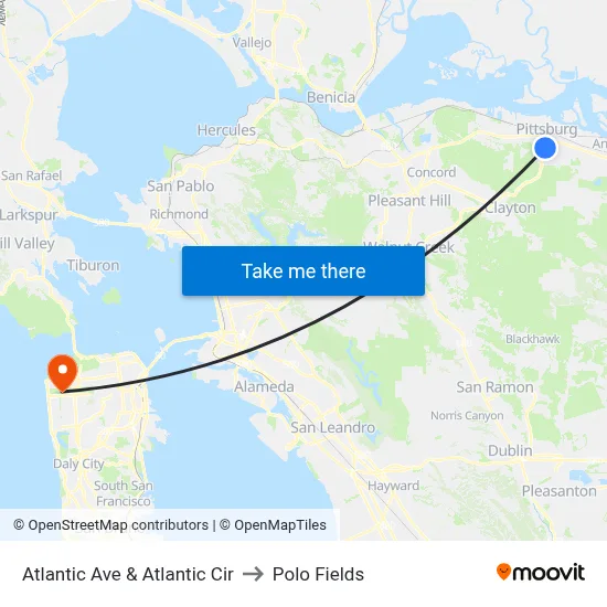 Atlantic Ave & Atlantic Cir to Polo Fields map
