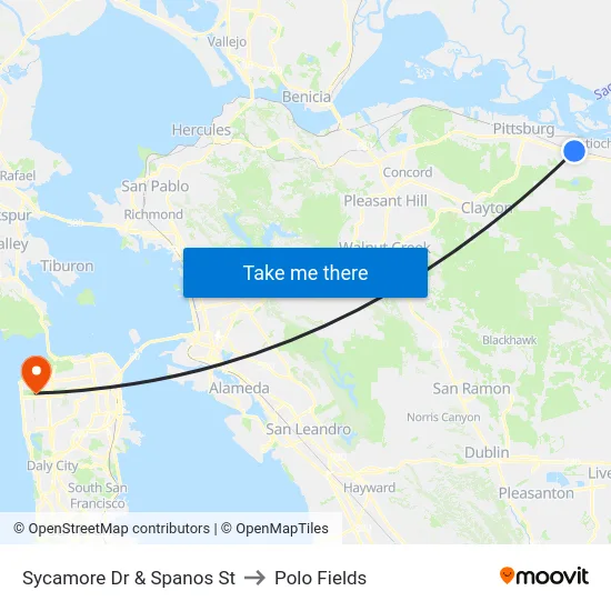 Sycamore Dr & Spanos St to Polo Fields map