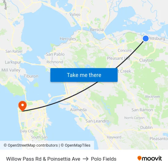 Willow Pass Rd & Poinsettia Ave to Polo Fields map