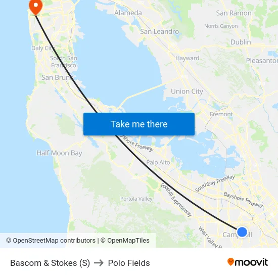 Bascom & Stokes (S) to Polo Fields map