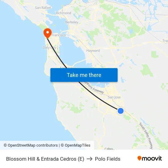 Blossom Hill & Entrada Cedros (E) to Polo Fields map