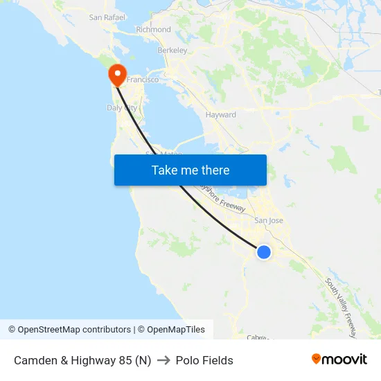 Camden & Highway 85 (N) to Polo Fields map