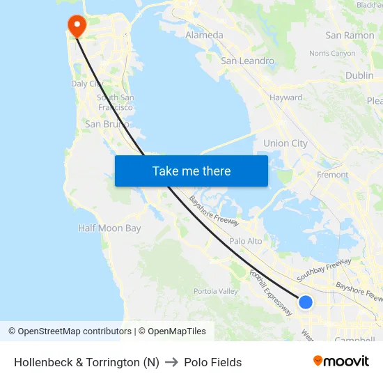 Hollenbeck & Torrington (N) to Polo Fields map
