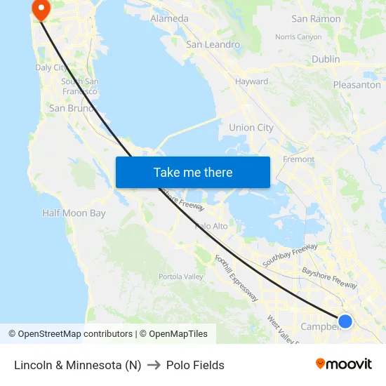 Lincoln & Minnesota (N) to Polo Fields map