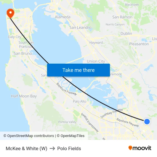 McKee & White (W) to Polo Fields map