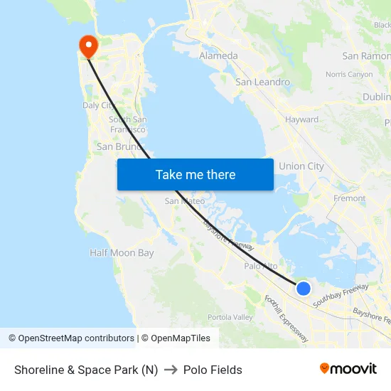 Shoreline & Space Park (N) to Polo Fields map