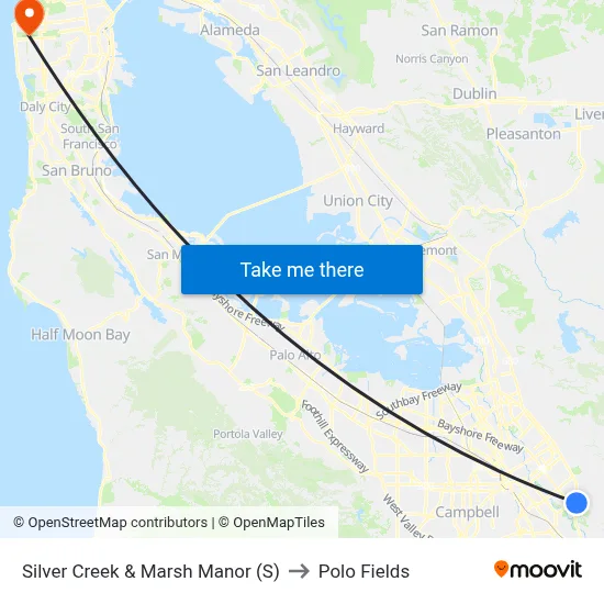 Silver Creek & Marsh Manor (S) to Polo Fields map