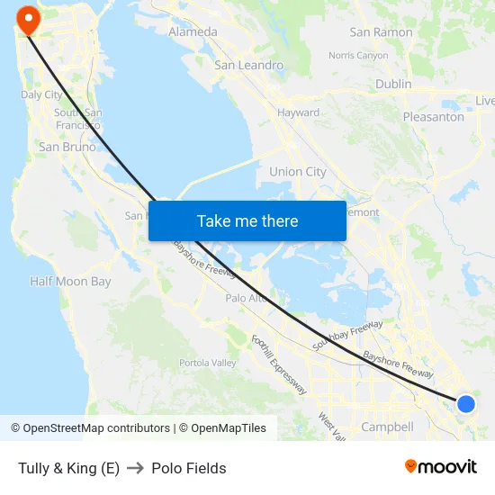 Tully & King (E) to Polo Fields map