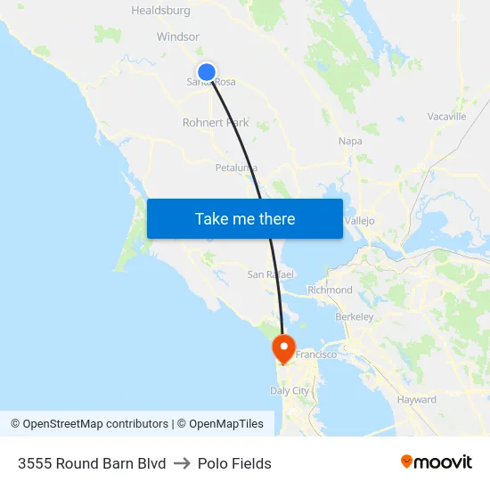 3555 Round Barn Blvd to Polo Fields map
