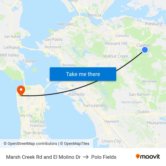 Marsh Creek Rd and El Molino Dr to Polo Fields map