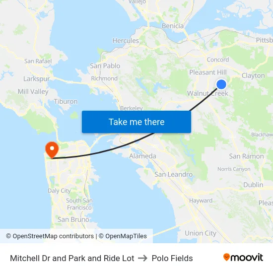Mitchell Dr and Park and Ride Lot to Polo Fields map
