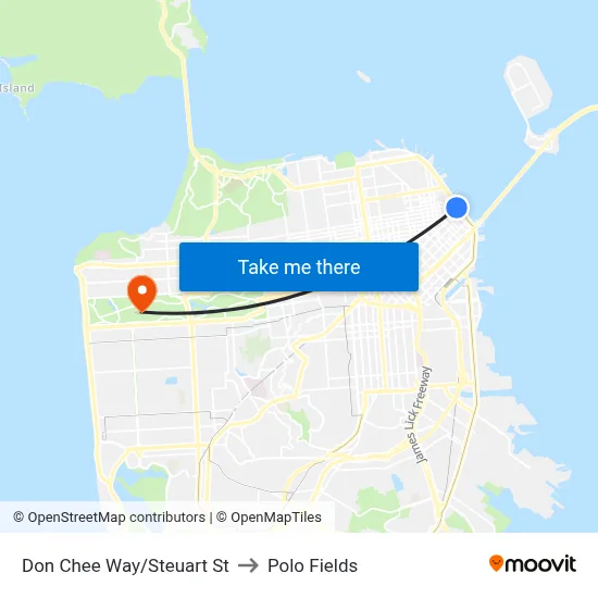 Don Chee Way/Steuart St to Polo Fields map