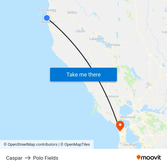 Caspar to Polo Fields map