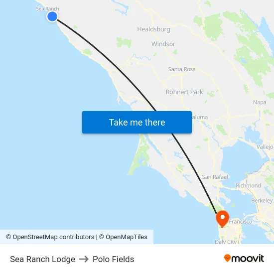 Sea Ranch Lodge to Polo Fields map