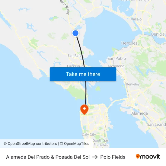 Alameda Del Prado & Posada Del Sol to Polo Fields map