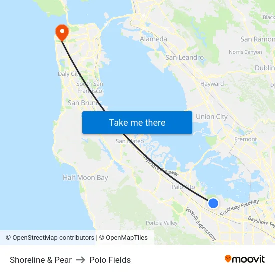Shoreline & Pear to Polo Fields map