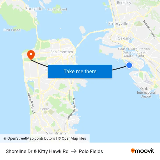 Shoreline Dr & Kitty Hawk Rd to Polo Fields map