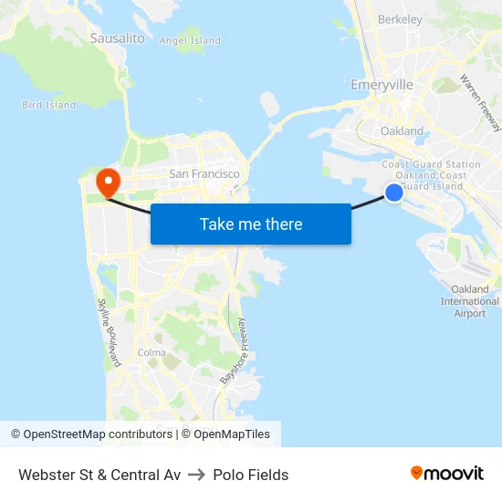 Webster St & Central Av to Polo Fields map