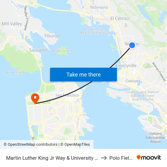 Martin Luther King Jr Way & University Av to Polo Fields map